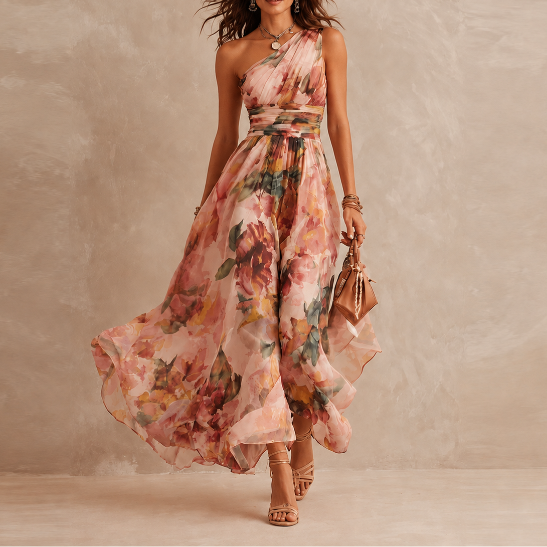 Celeste | One-Shoulder Floral Maxi